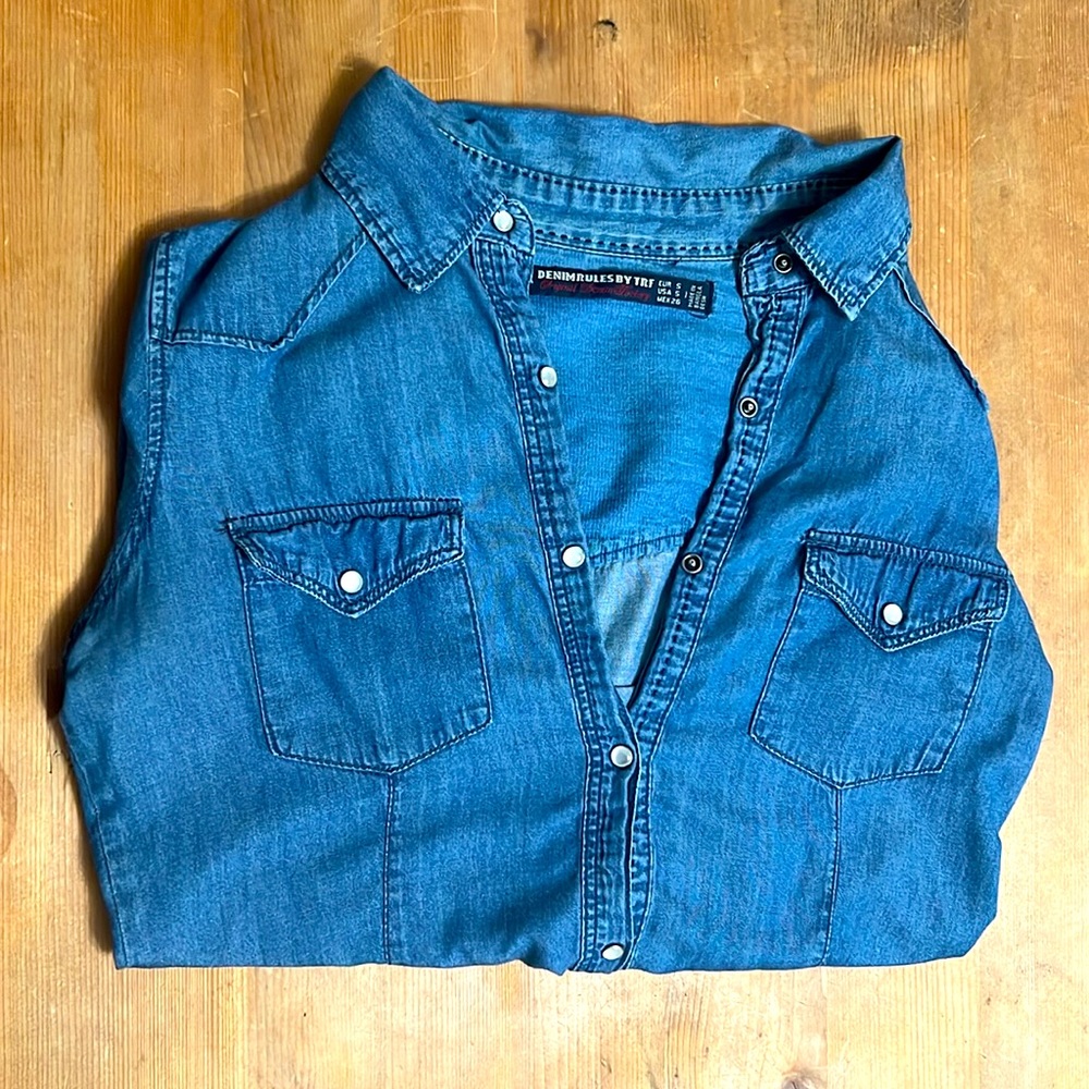 Zara fitted denim shirt